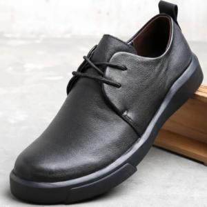 Vintage Men Business Casual Leather Shoe Breathable Soft Bottom Low-Top Footwear