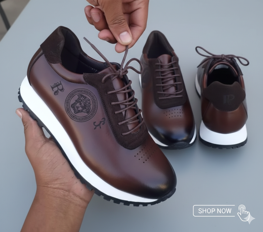 GV Embossed Medallion Urban Leather Sneakers - Image 8