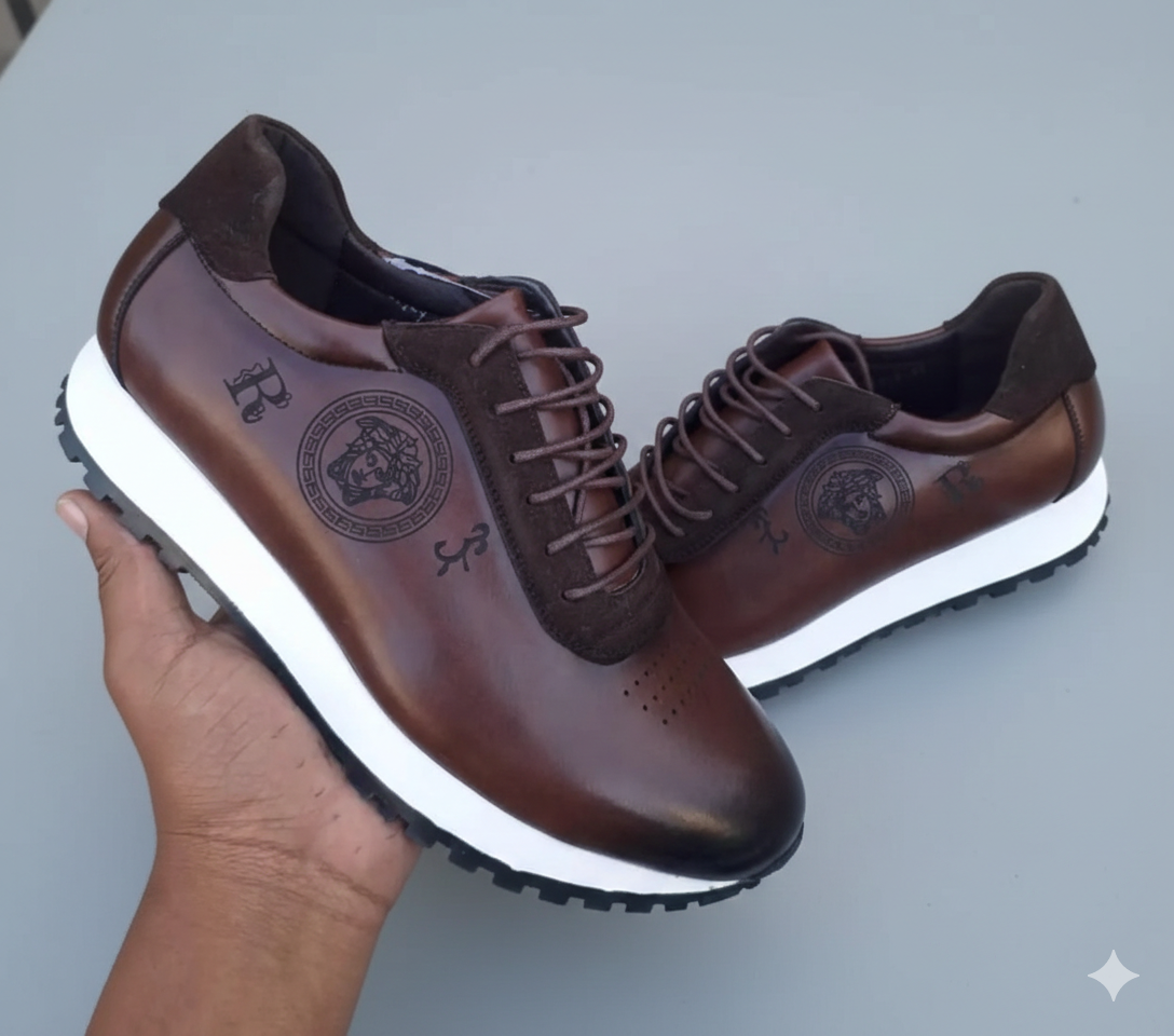 GV Embossed Medallion Urban Leather Sneakers - Image 13
