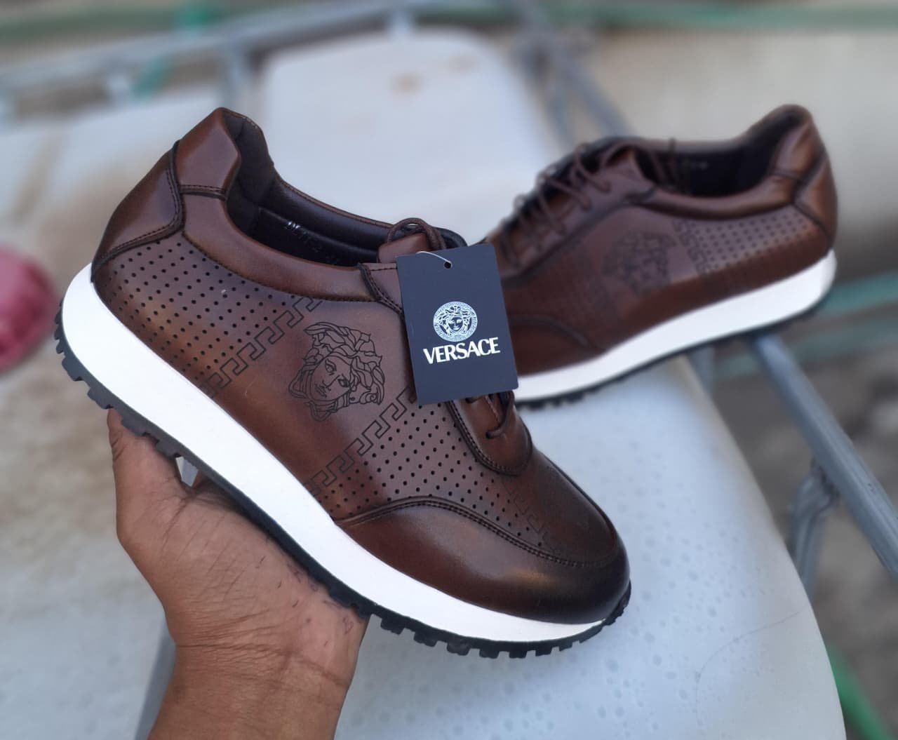 GV Embossed Medallion Urban Leather Sneakers - Image 3