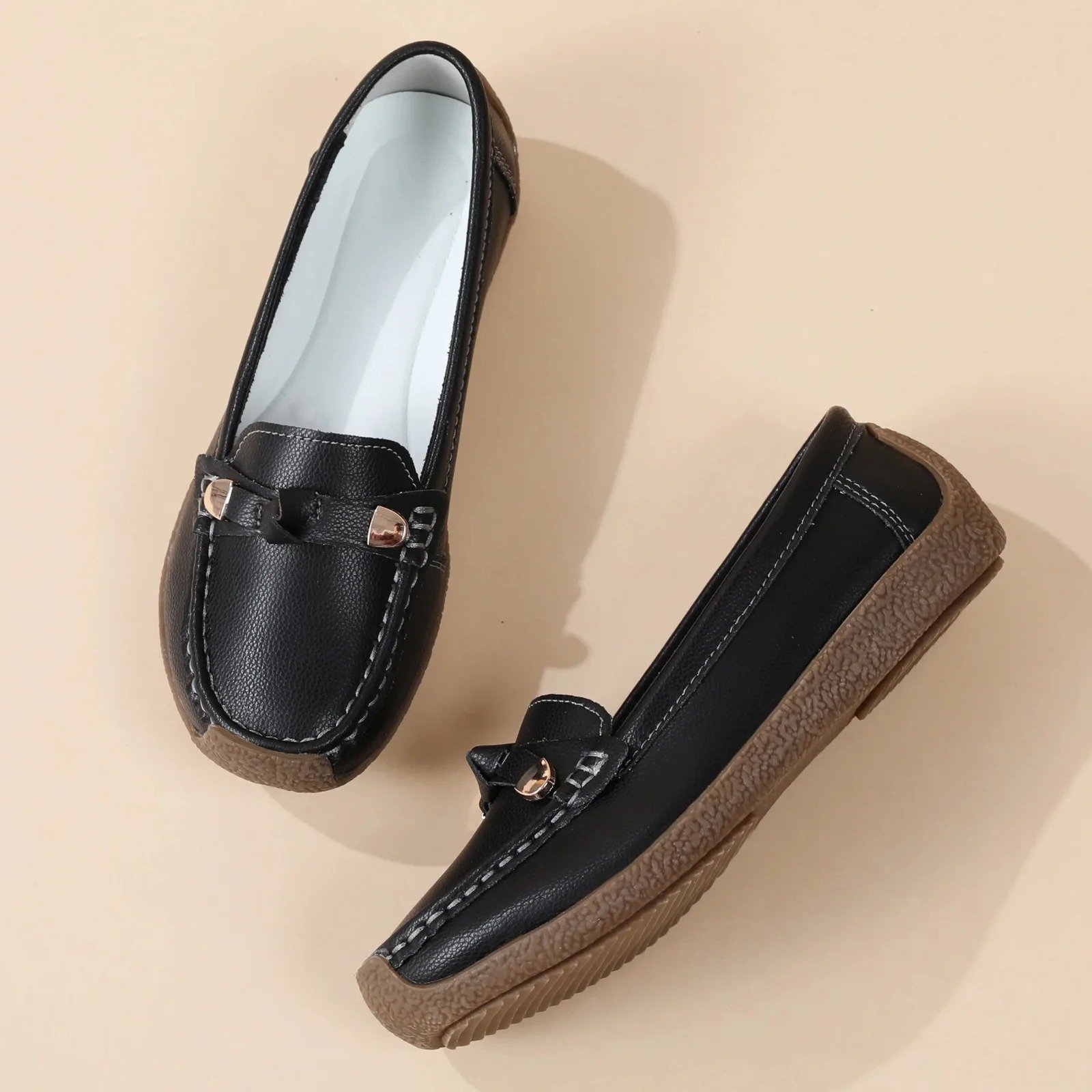 Luxury Premium Mocasines Slip on PU Leather High Quality Loafers Women Shoes - Image 12