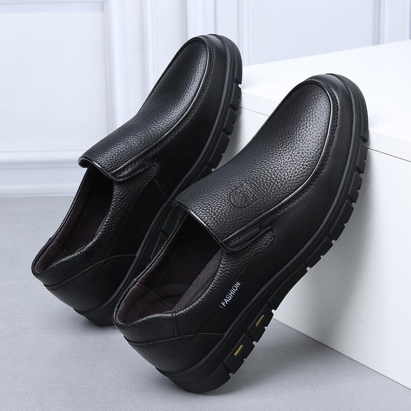 Leather Slip on Loafers for Men Non-slip Rubber Sole Fashion Design Lightweight & Breathable - Image 3