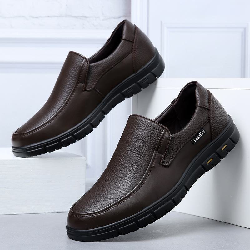 Leather Slip on Loafers for Men Non-slip Rubber Sole Fashion Design Lightweight & Breathable - Image 6