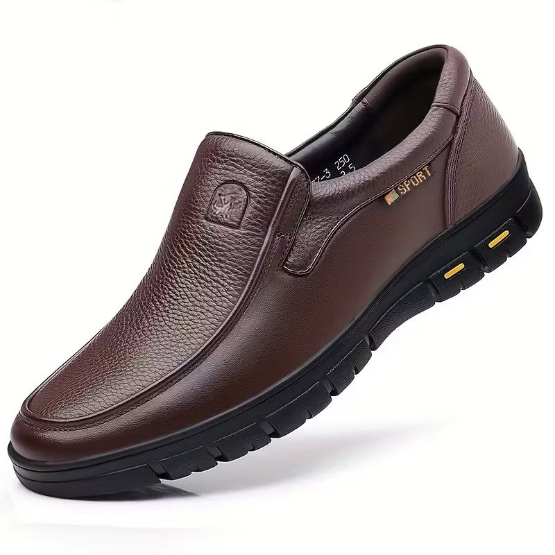 Leather Slip on Loafers for Men Non-slip Rubber Sole Fashion Design Lightweight & Breathable - Image 7