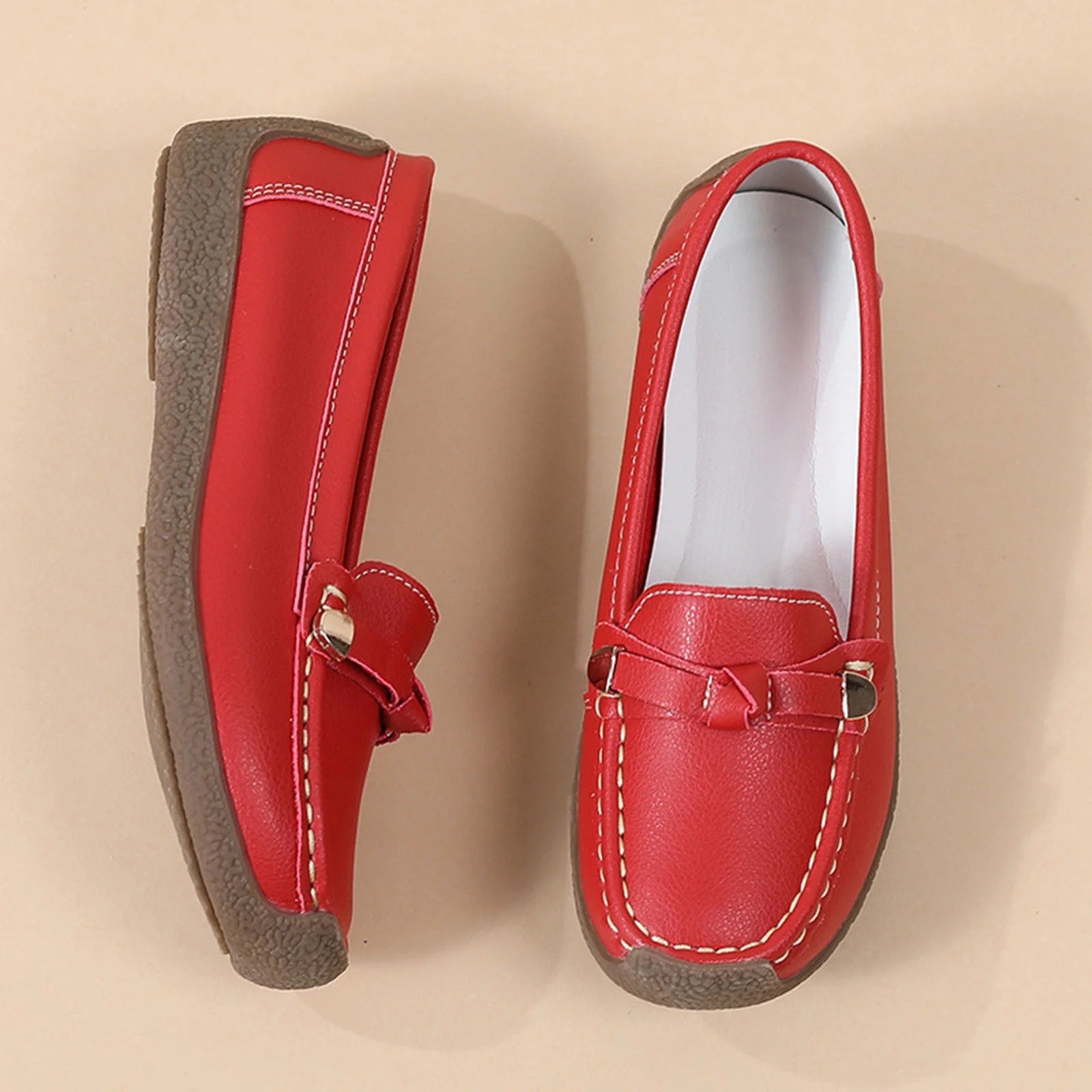 Luxury Premium Mocasines Slip on PU Leather High Quality Loafers Women Shoes - Image 19