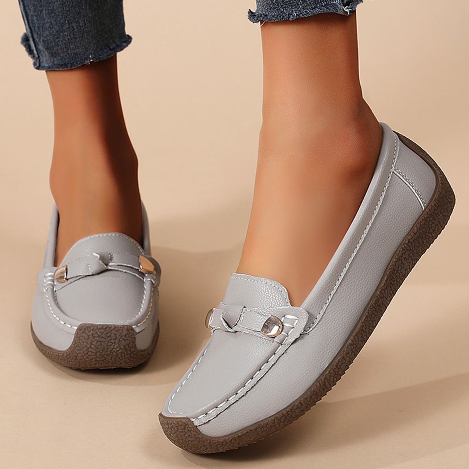 Luxury Premium Mocasines Slip on PU Leather High Quality Loafers Women Shoes - Image 9