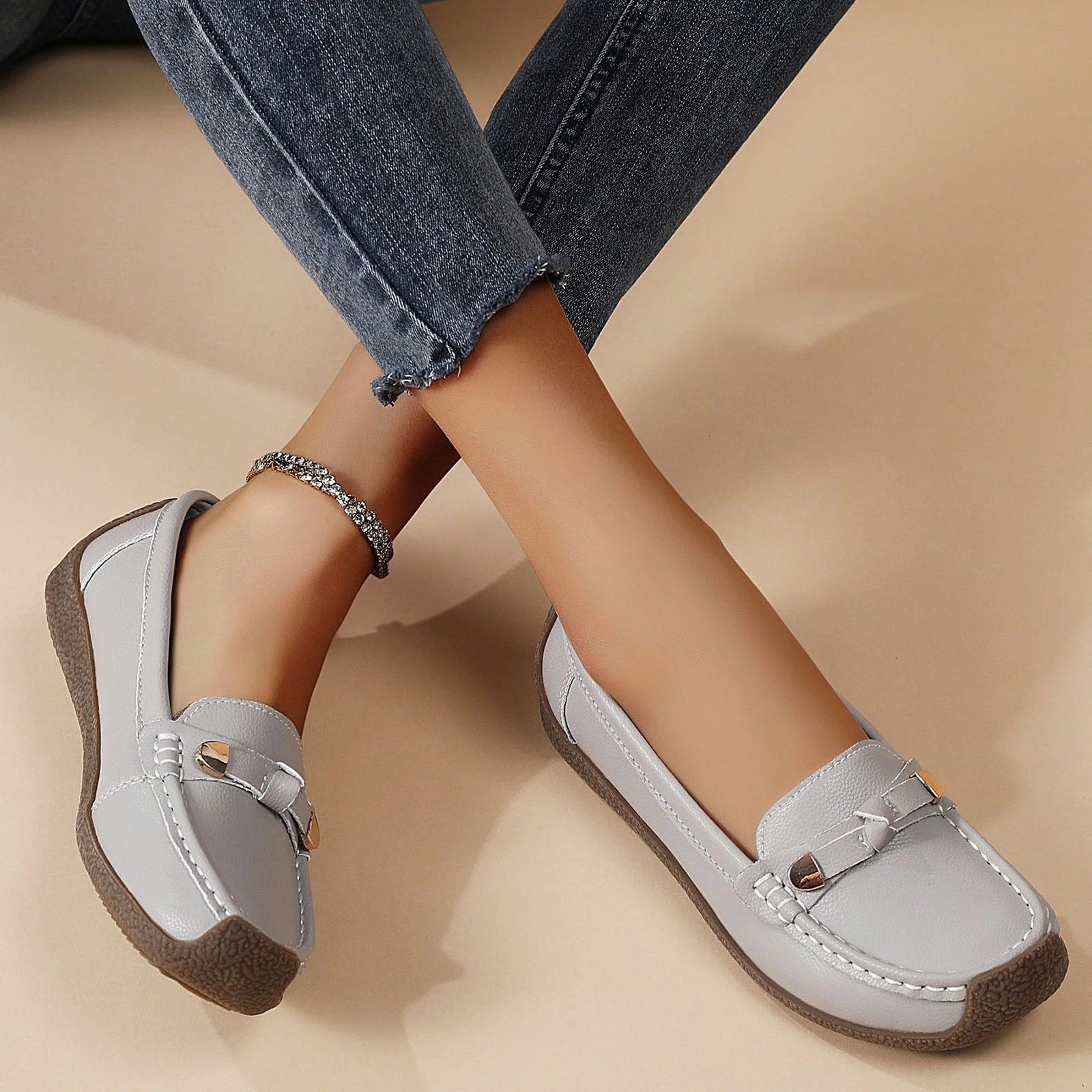 Luxury Premium Mocasines Slip on PU Leather High Quality Loafers Women Shoes - Image 7