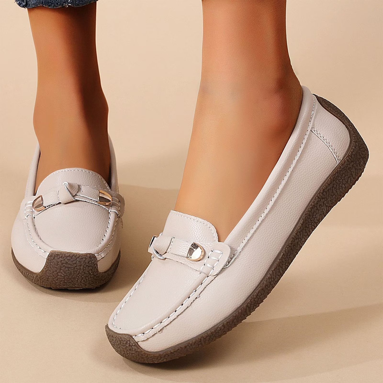 Luxury Premium Mocasines Slip on PU Leather High Quality Loafers Women Shoes