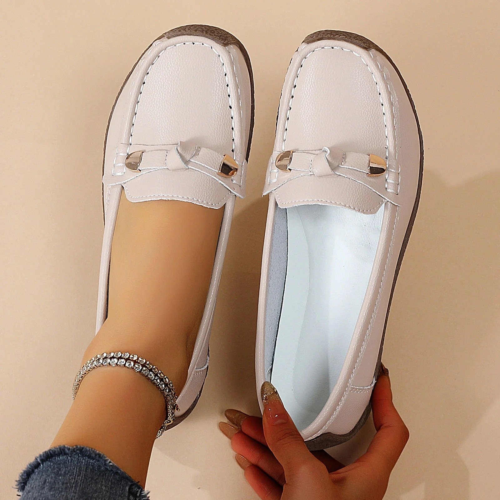 Luxury Premium Mocasines Slip on PU Leather High Quality Loafers Women Shoes - Image 11
