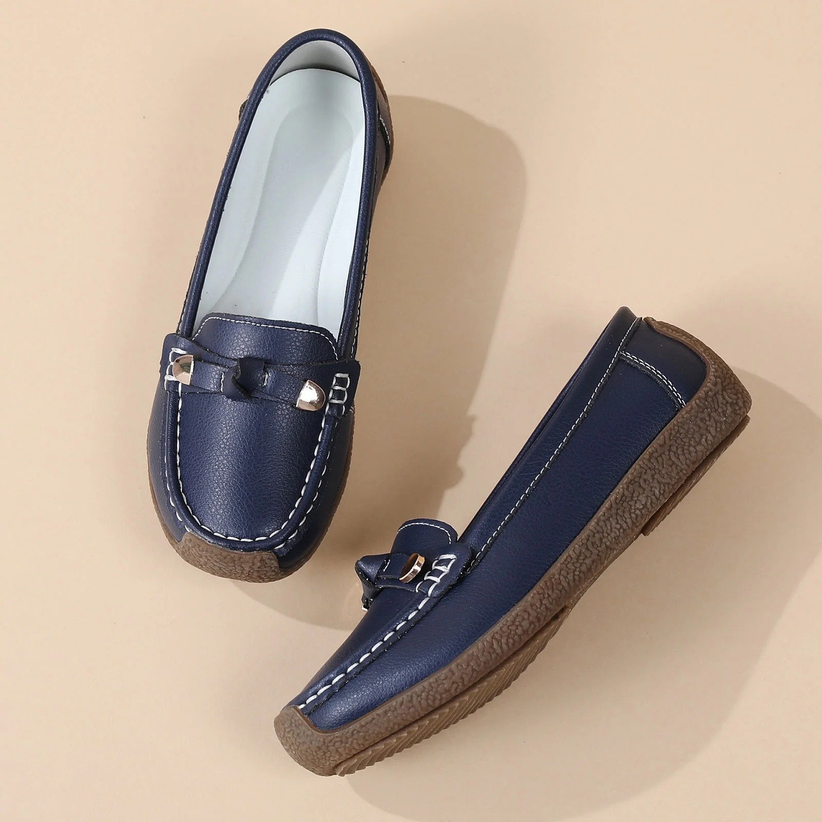 Luxury Premium Mocasines Slip on PU Leather High Quality Loafers Women Shoes - Image 5