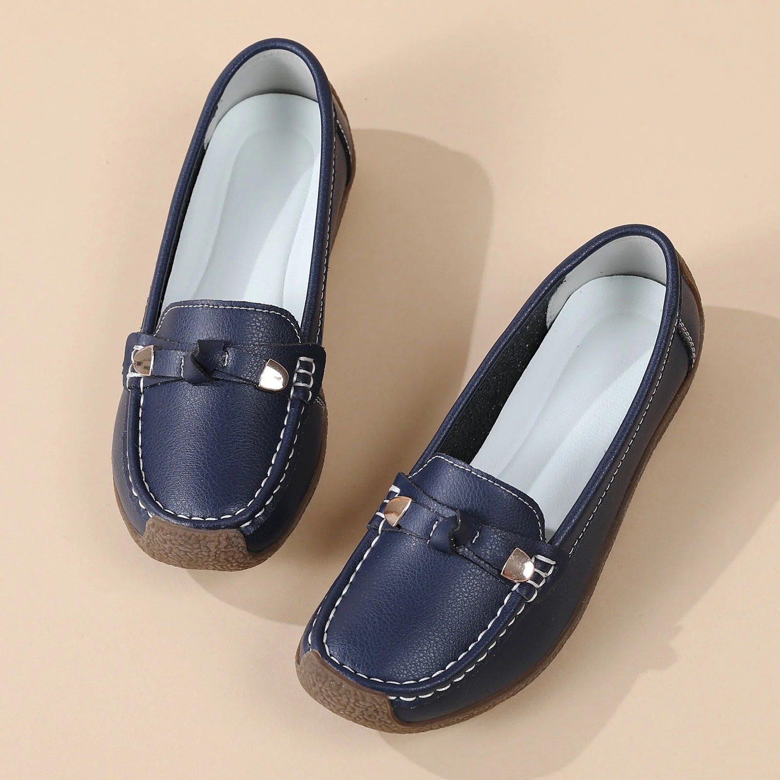 Luxury Premium Mocasines Slip on PU Leather High Quality Loafers Women Shoes - Image 8