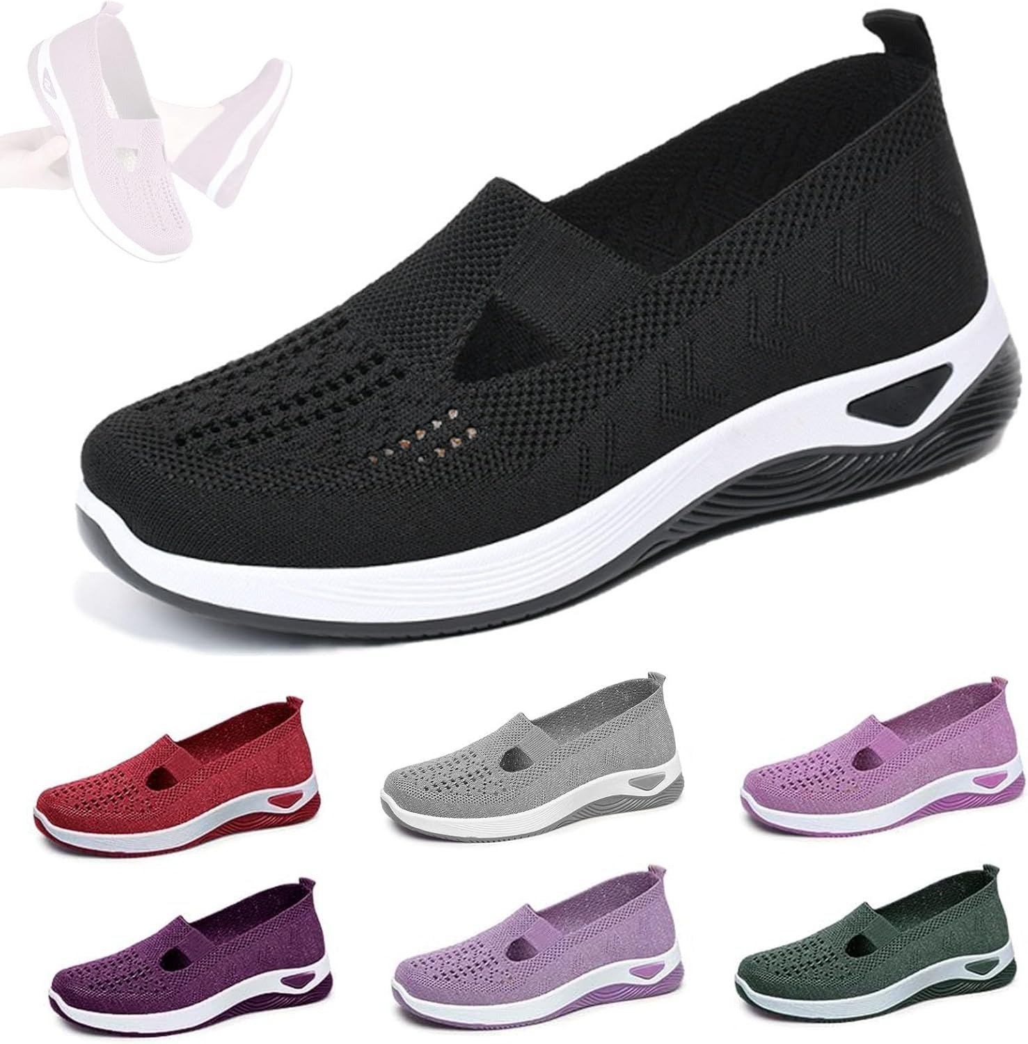 CloudWalker Slip-On Mesh Air Cushion Breathable Women's Sneakers