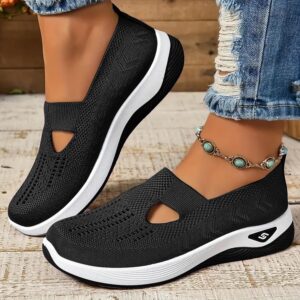 The Willow Breeze Knit Slip-On Women's Comfort Walking Sneakers