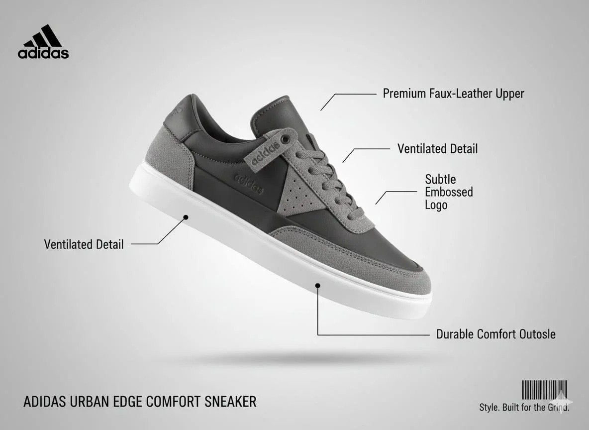 Adidas Premium Leather Urban Casual Sneakers - Image 10