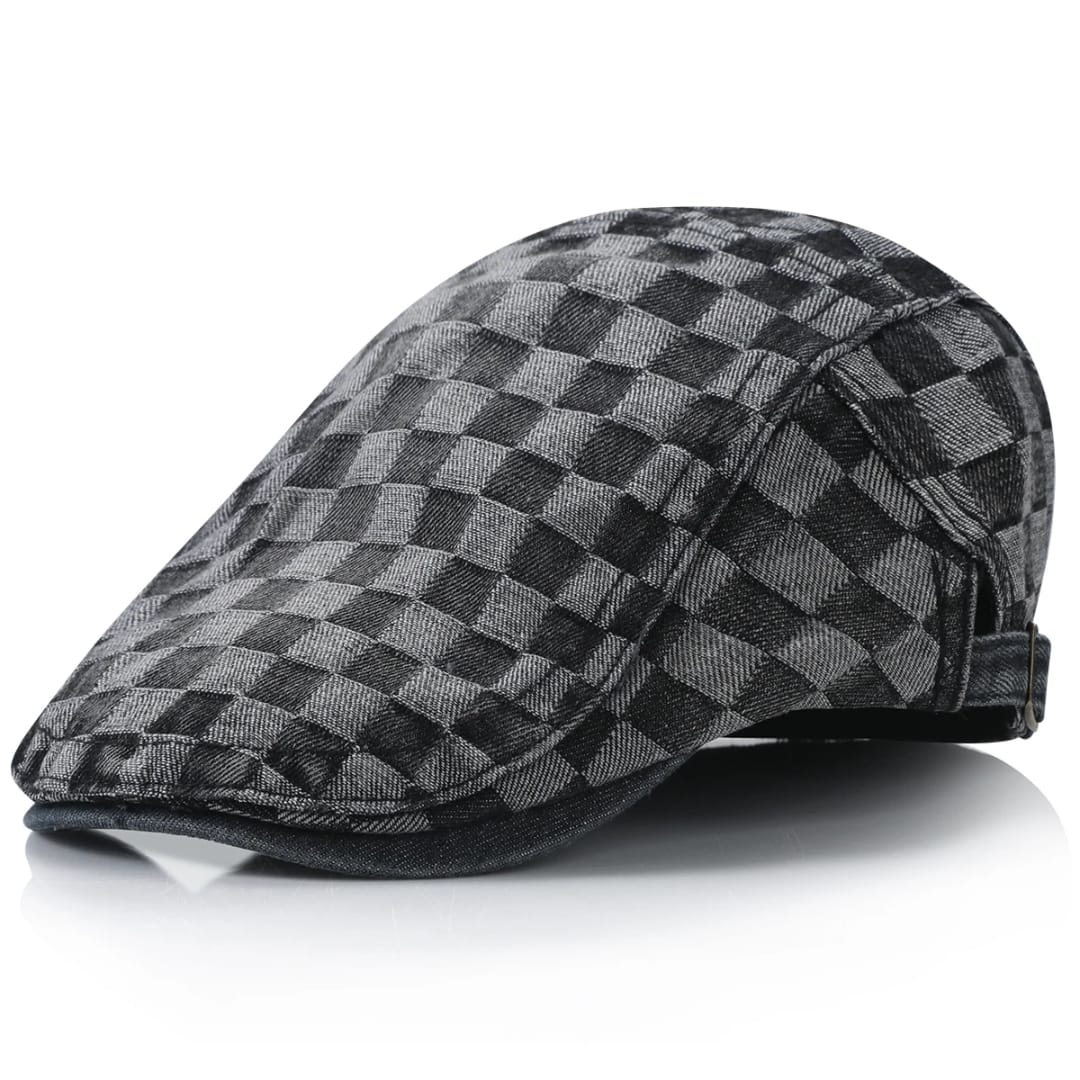 Vintage Denim & Leather Flat Caps - Image 9