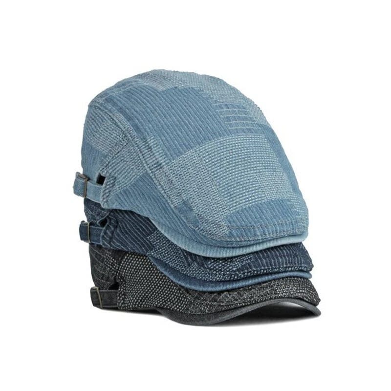 Vintage Denim & Leather Flat Caps - Image 11