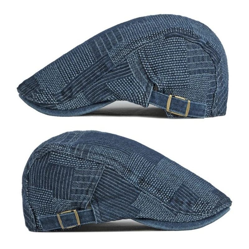 Vintage Denim & Leather Flat Caps - Image 12