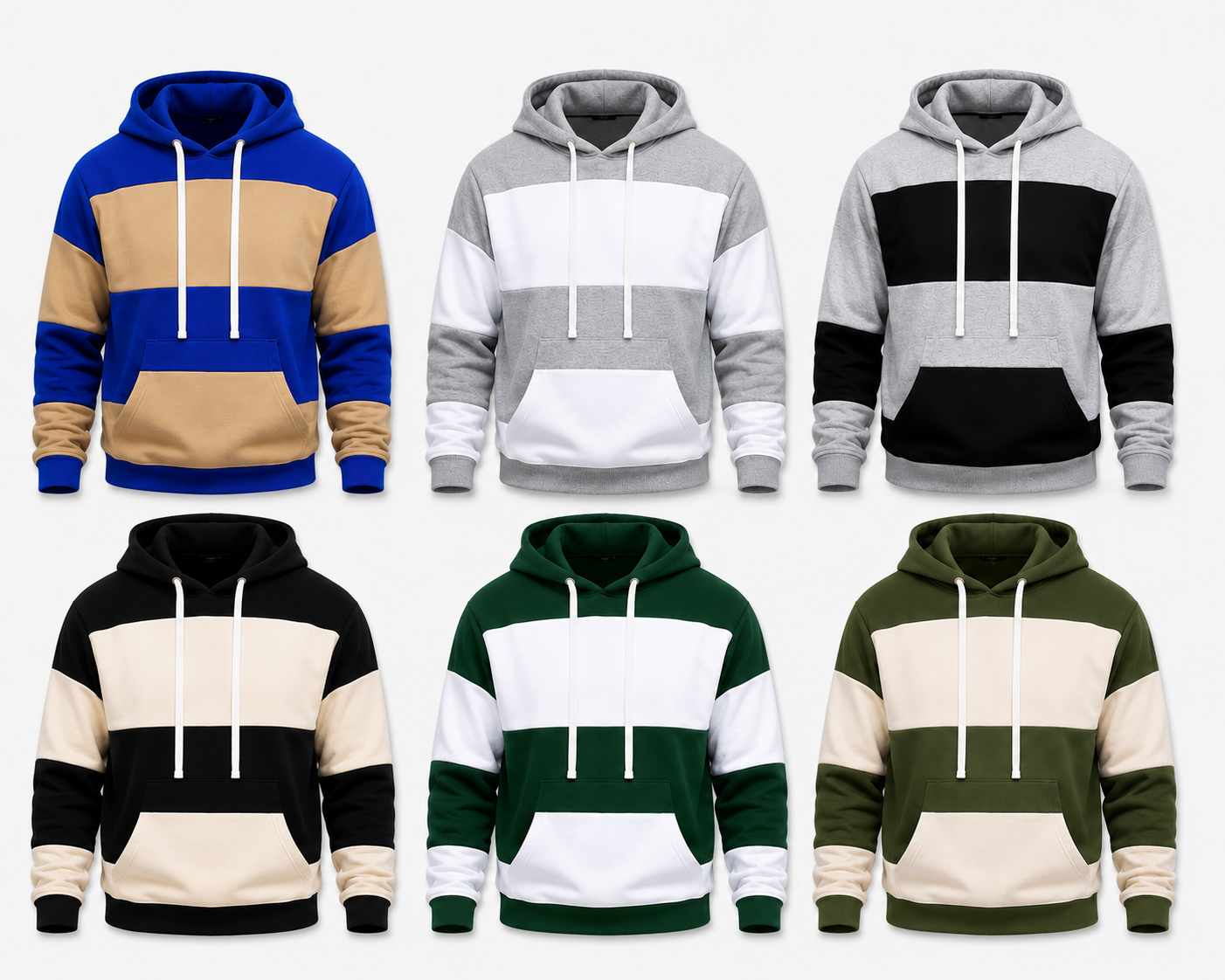Premium Colorblock Pullover Hoodie