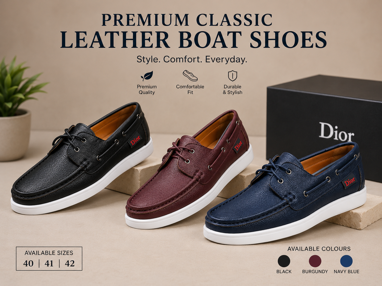 Premium Classic Leather Boat Shoes