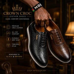 Crown Croc Leather Shoes